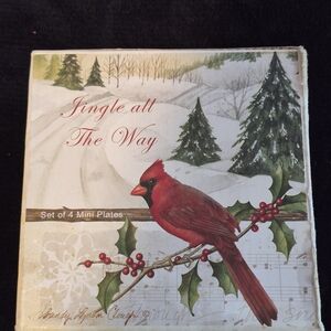 Von Maur Christmas Mini Plate Ornament Set of 4 New in Box